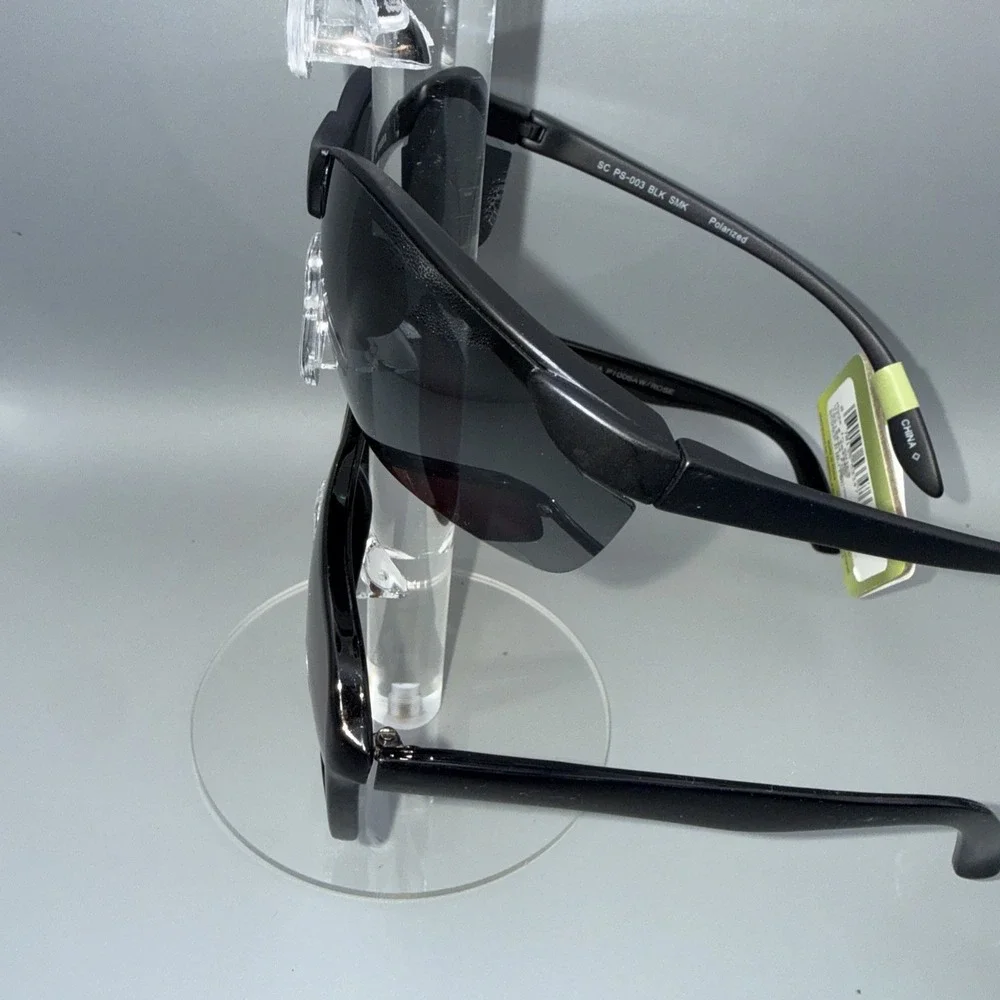 2 pair black NWT Sunglasses Authentic 100% UVA POLARIZED Wrap & Square Frames